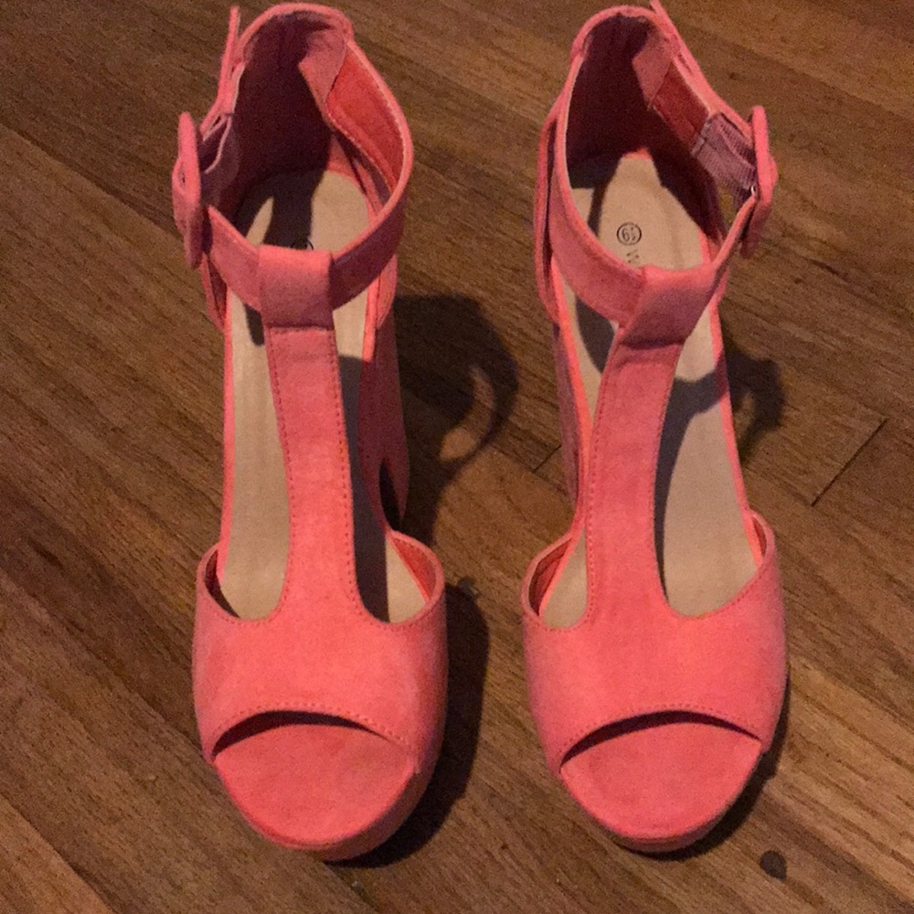 Neon pink heels